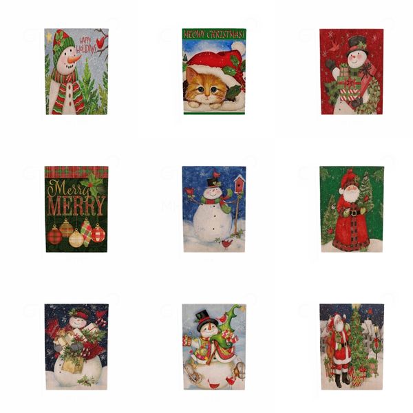 

wholesale printed cotton christmas cloth banner flag hang flags organized party decorations supplies christmas decorations for home#248