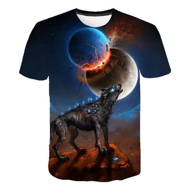 

animal male wolf 3d print shirts plus size anime harajuku men clothing