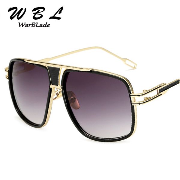 

warblade18k gold plated square men sunglasses women couple flat ladies sunglasses shades sun glasses, White;black