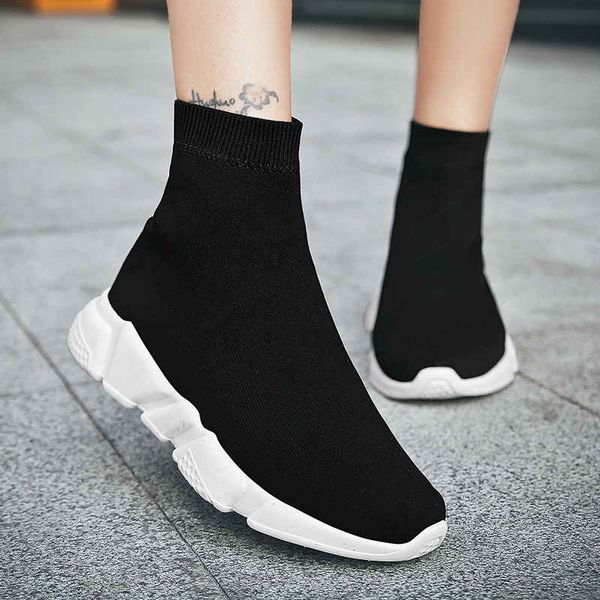 

slip on women's sports shoes large sizes women running shoes high sport sneakers woman thick bottom tennis summer v6