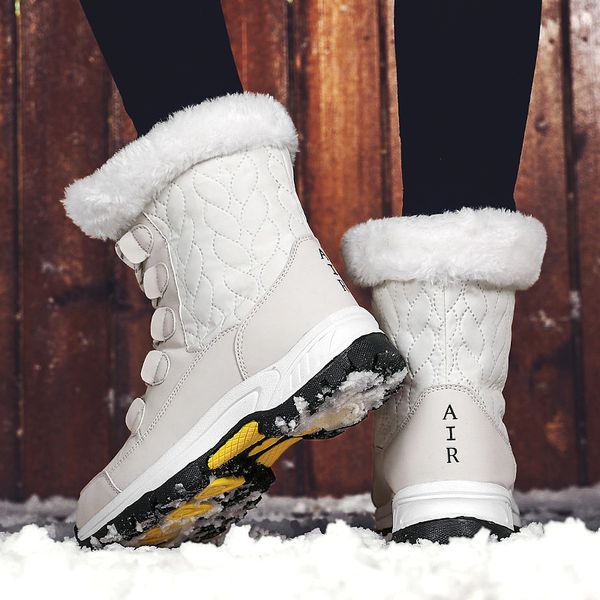 

boots women's 2021 fashion snow comfort womens winter warm fur ankle for women shoes botas mujer a5, Black