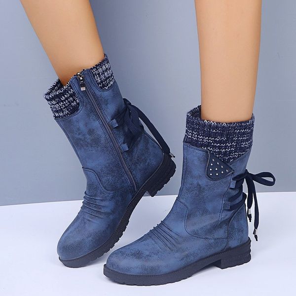 

женщины круглый toe vintage zip med пяток женщина осень зима мотоцикл сапоги dropshipping моды кожа pu середина теленок сапоги, Black