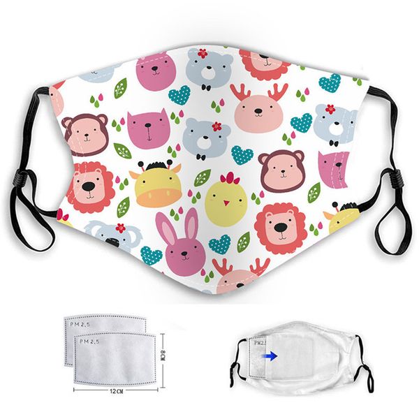 

designer face mask in face kids masks stock children's cartoon butterfly dinosaur masks pm2.5 dust-proof and smog earhook washable baby