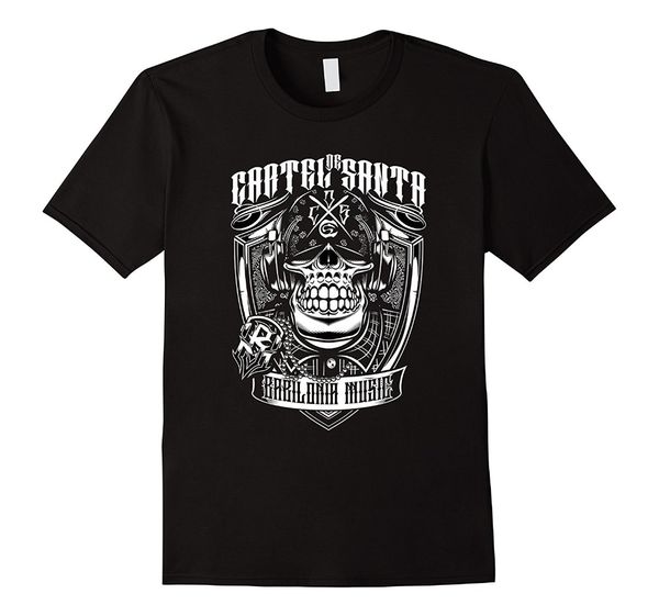 

2019 new summer tee shirt new tattoo from skull skeleton cartel de santa t-shirt fashion t-shirt