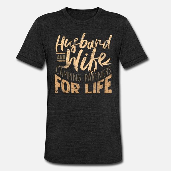 

husband and wife camping partners for life t shirt men character short sleeve o neck pictures interesting funny casual summer letters shirt