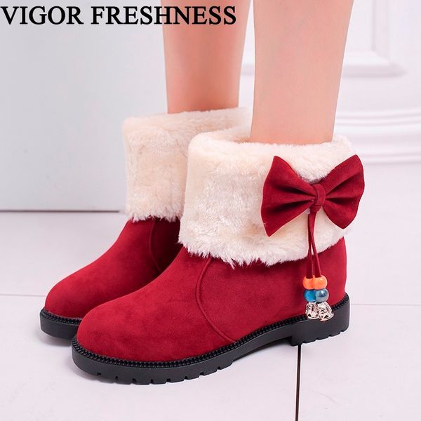 

vigor свежесть snow boots winter обуви женщина высота увеличение boots голеностопного женщина теплая осень меха женская обувь wy137, Black