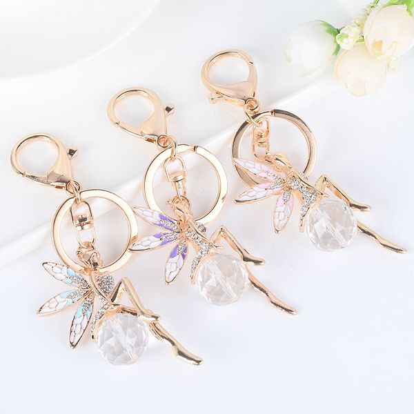 

new exquisite angel key chain all-match girl bag car ornaments pendant creative gifts wholesale, Silver