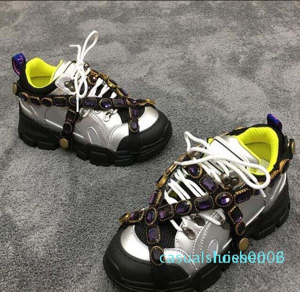 

flashtrek designer sneaker with removable crystals mens lux designer shoes casual fashion luxurious designer womens shoes sneakersai02 c06, Black