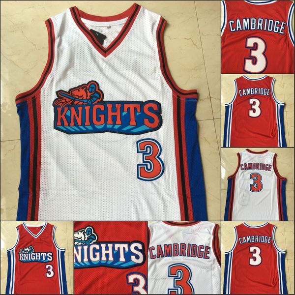 

Knights Movie Basketball 3 Cambridge Jersey Like Mike mens Jerseys White Red Stiched Top Quality 100% Stiched Size S-XXL