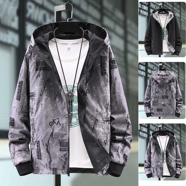 

2020 autumn new men's wear on both sides jackets couple hooded windbreaker jacket fashion outdoor casual sport jackets plus size m-7xl, Black;brown