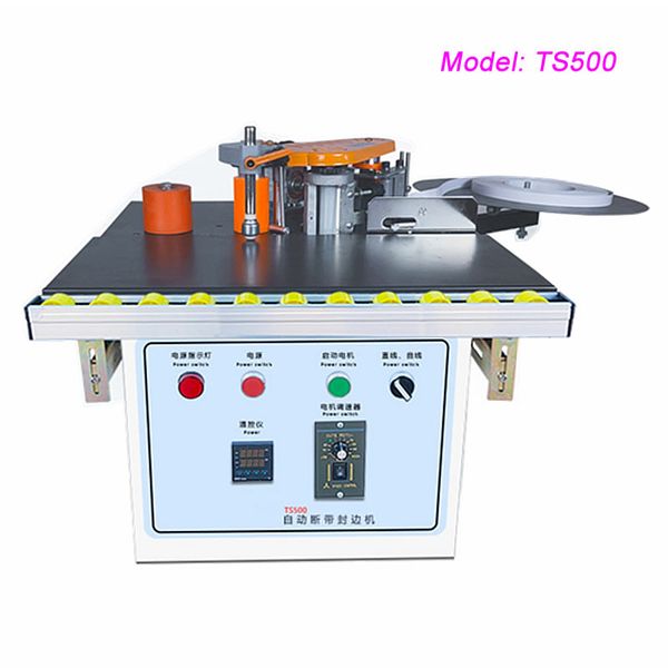

220v 1200w edge banding machine wood pvc two-sided gluing edge bander with tray cut adjustable speed