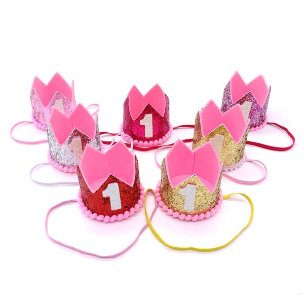 

baby first birthday decoration crown hat one years old headwear girl/boy birthday party crown p props party diy decorations