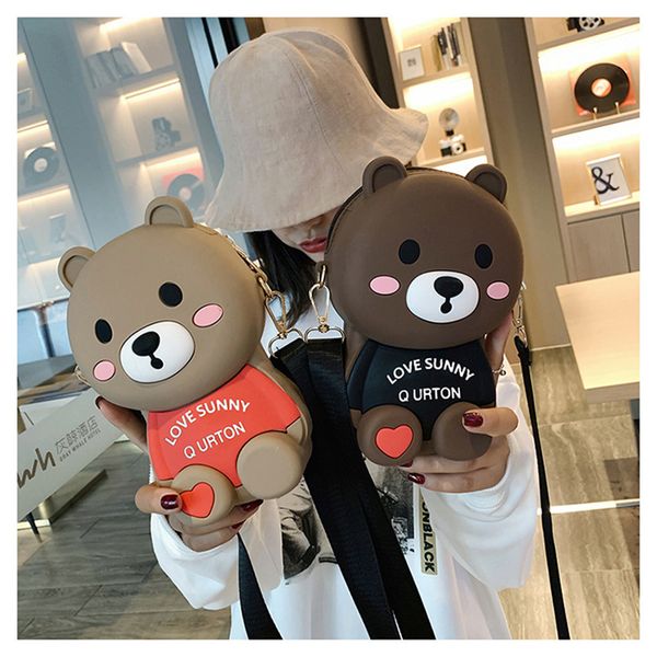 

q uncle cute bear shoulder bag lady messenger bag women messenger kawaii small round storage gift white ornaments