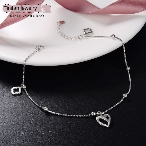 

explosive s925 sterling silver fashion anklet sweet hipster female student fashion anklet fine jewelry fine jewelry, Red;blue