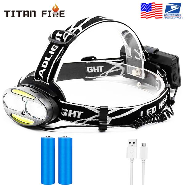 

motion sensor led headlamp flashlight t6 cob head lamp light usb rechargeable waterproof headlight for hiking