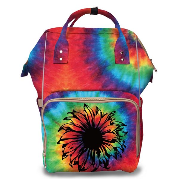 

tie dye sunflower fashion diaper bag personalazed baby travel backpack aztec print mummy bag nappy bag stroller strap