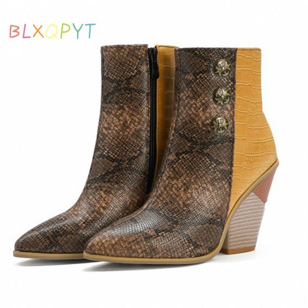 

customized fashion ladies zapatos para mujer womens booties punk winter botas de mujer high heels 10cm ankle boots shoes h-6, Black