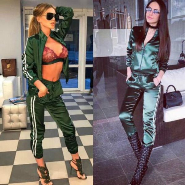 

women active tracksuit fashion sport joggers brand womens 2 piece sets sport sweatshirt casual zipper jacket +pants women sportswear, Gray