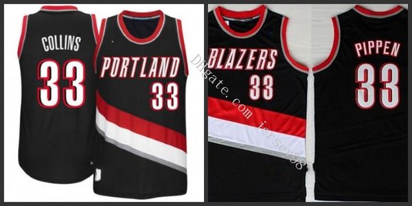 

portland trail blazers men #33 zach collins white nba white men jersey, Black
