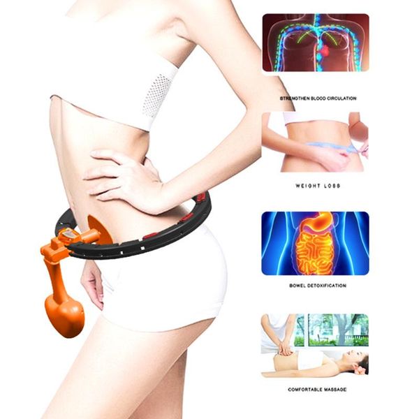 

portable yoga waist exerciser detachable belly abdominal muscle trainer circle equpment tools portable led colorful sport hoops