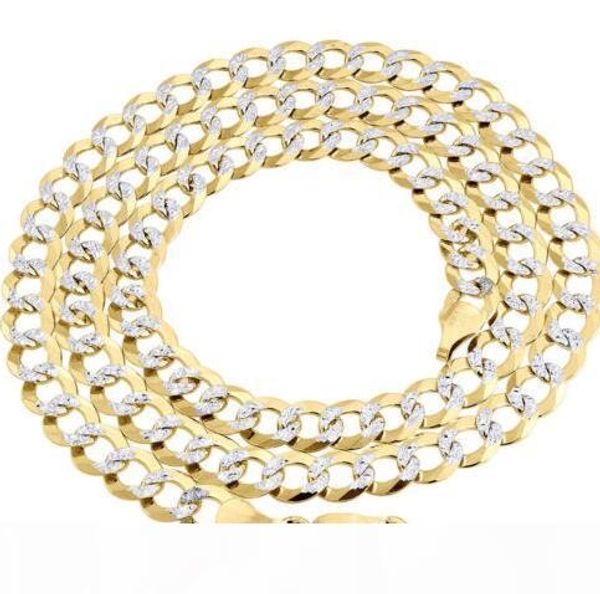 

real 10k yellow gold solid fill diamond cut cuban link chain 7.25mm necklace 24, Silver