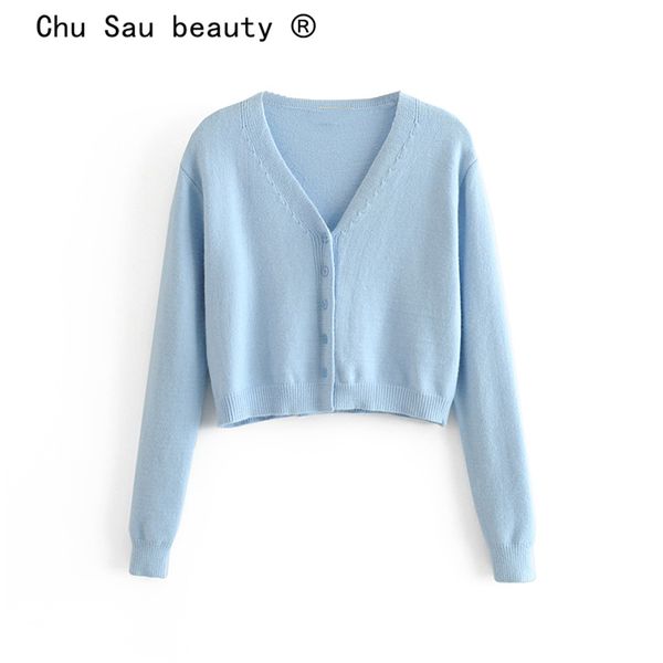 

chu sau beauty sweet chic 2 colours vintage solid short women office lady loose comfortable sweaters loose vestidos de mode, White