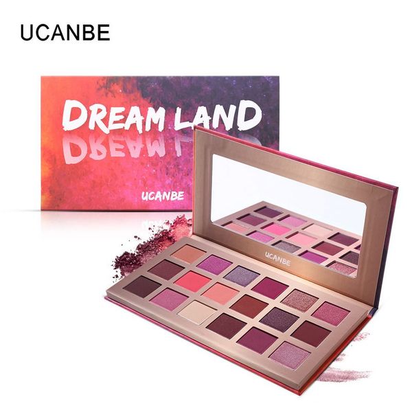 UCANBE Dreamland Lidschatten-Palette, 18 Farben, mattes Nude-Pigment, Schimmer, natürliches Licht, langanhaltendes rauchiges Lidschatten-Make-up