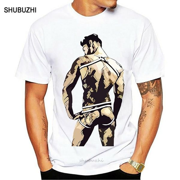 

harness and jock strap gay t-shirt- gay art erotica shirt round neck t-shirts cotton tees summer men tshirt