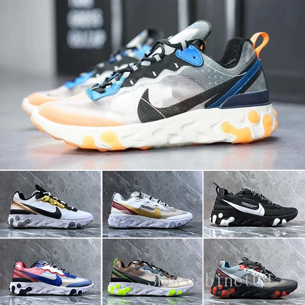 

undercover x upcoming air react element 87 pack white sneakers brand men women trainer men women running shoes zapatos zer6