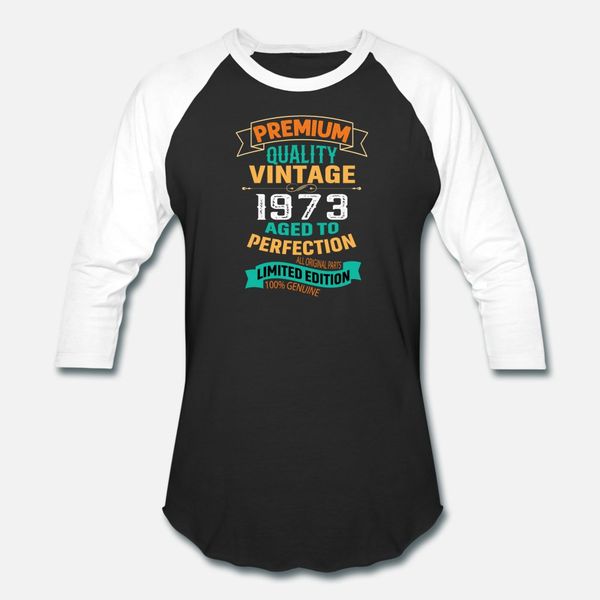 

premium quality vintage 1973 birthday t shirt men knitted short sleeve crew neck trend famous building spring autumn letter shirt