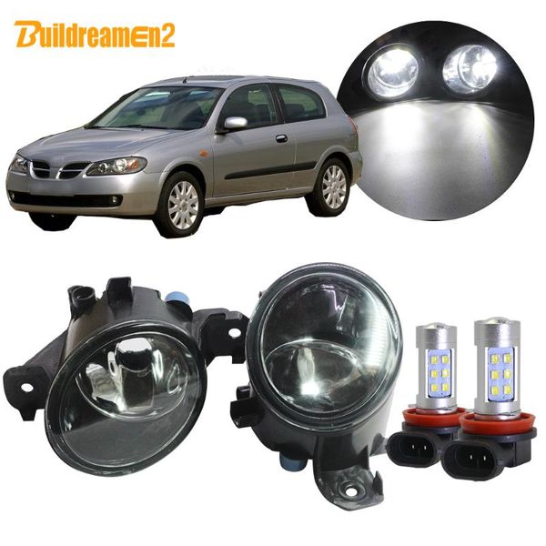 

buildreamen2 for almera 2/ii hatchback (n16) car h11 fog light kit lampshade + bulb drl 12v 2001 2002 2003 2004 2005 2006