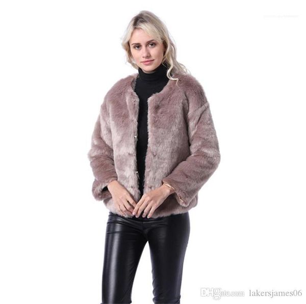 

crew designer neck warm jacket fashion women coats women faux fur coats fashion autumn winter new arrival, Black