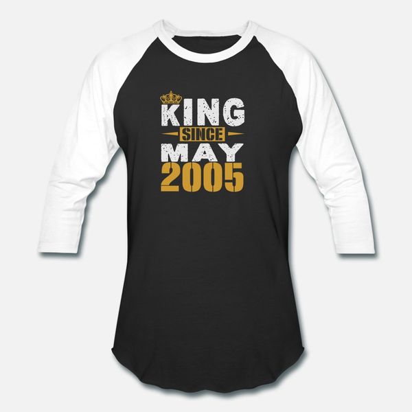 

king since may 2005 t shirt men personalized 100% cotton o-neck outfit sunlight comical summer standard shirt