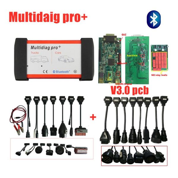 

multidiag pro plus v3.0 pcb with bluetooth 2020.r0/2020.r3 keygen obd obd2 car diagnostic scan tools +8pc car/truck cables