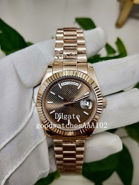 

президент miglior versione nuovo day-date 40mm шоколадное коммутируемый пунктирная поверхности 228345rbr 228235 автоматические мужские часы, Slivery;brown