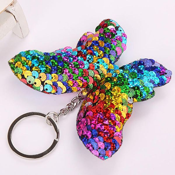 

fashion backpack keychain butterfly crafted sequin accessories glitter hanging decoration, Silver