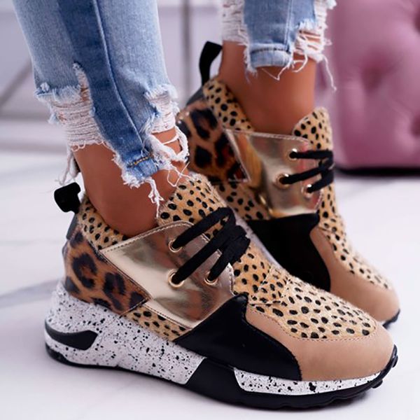 

2020 summer lady shoes women sneakers leopard mesh breath women running female shoes outdoor flat platform zapatos mujer, Black