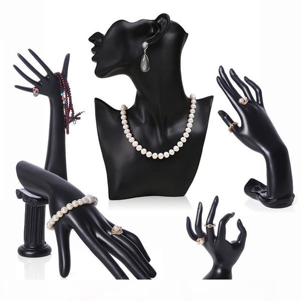 

resin mannequin display stand necklace earring rack ring bracelet jewelry holder display props hand portrait model, Khaki