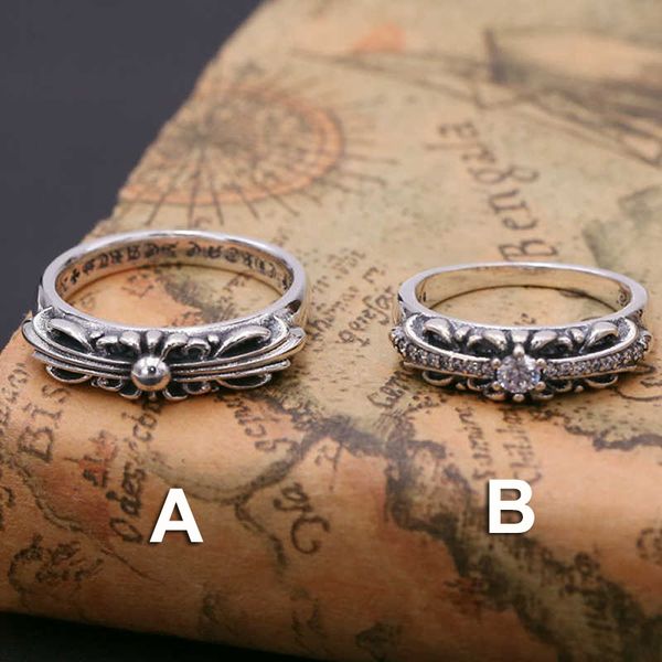 

s925 sterling silver ring personality fashion jewelry simple cross mosaic ochre couple style 2018 new love to send gifts