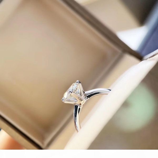 

60" and 1 oct or 2 oct size sparkly diamond for women wedding charm ring s925 silver luxurious quality lover gift drop shipping ps6430, Golden;silver