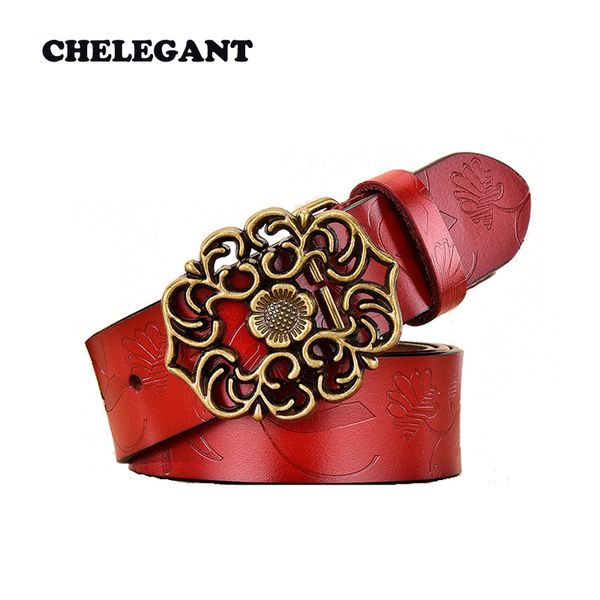 

2020 new vintage genuine leather belt women wild ethnic style smooth buckle belt for women cowhide jeans personality decoration, Black;brown