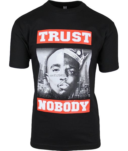 

cool fashion rapper 2pac notorious big collage face off trust nobody tees shirts for men