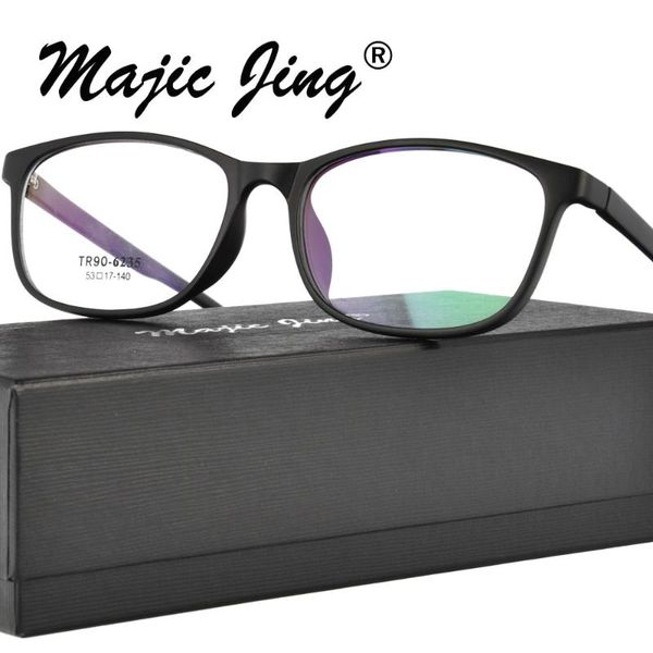 

magic jing tr 90 prescription spectacles myopia eyewear eyeglasses rx optical frames for men 6235, Black