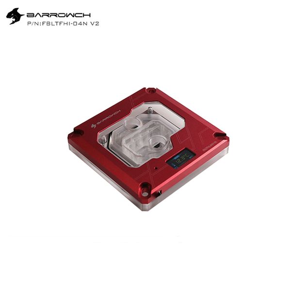 

barrowch fbltfhi-04n-v2 for intel lga115x/x99/x299 cpu water blocks digital display temperature microwaterway black red silver