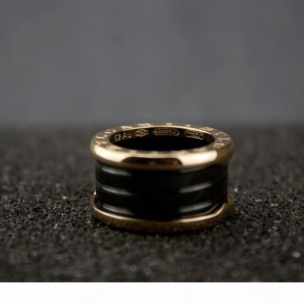 

women wide rose gold ceramics rings charms spiral ring valentine's day fine wedding jewelry, Silver