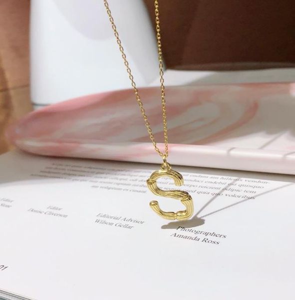 

wedding necklace jewelry woman s925 sterling silver whole body plating 18k gold s-shaped letter branch necklace adjustable