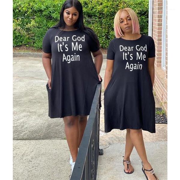 

color letter printed crew neck pencil dress plus size women clothing summer womens designer dress solid, Black;gray