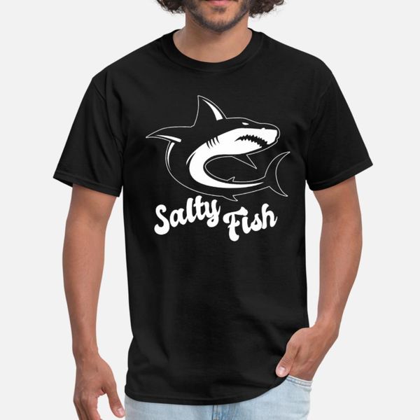 

salty fish sassy shark pun t shirt men designing short sleeve s-xxxl pictures crazy authentic summer vintage shirt