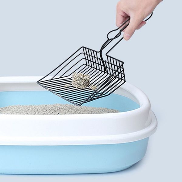 

pet cat artifact instant filter toilet poop metal hollow cat litter scoop black
