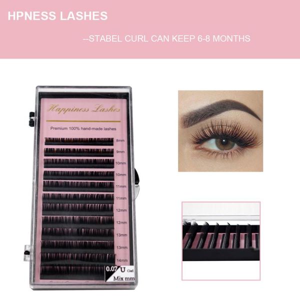 

hpness eyelash extension training academy lashes 12 lines mixed length very soft korea silk volume lashes
